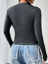 Letter Graphic Round Neck Long Sleeve T-Shirt OutfitFlow